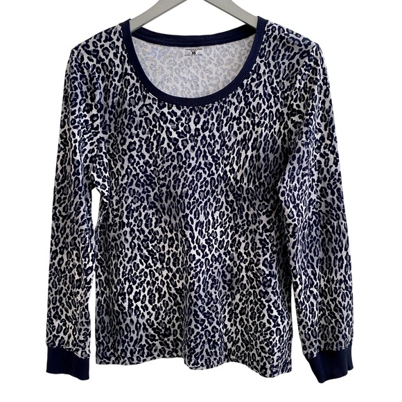 Jones New York Tops - Jones New York Navy Cheetah Print Top XL‎ Long Sleeve Knit
